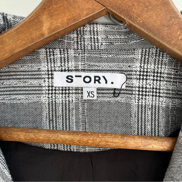 Story. Modesto long sleeve plaid tweed blazer midi dress vintage Inspired style - Picture 10 of 10